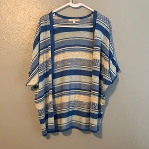 Blue and White Striped Cardigan